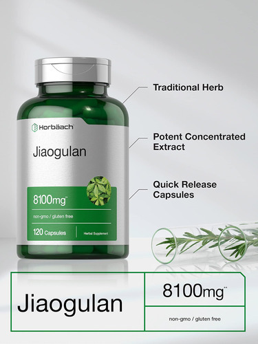 Cápsulas Horbäach Jiaogulan | 8100mg | Contagem 120 | Extrat - Imagem 2