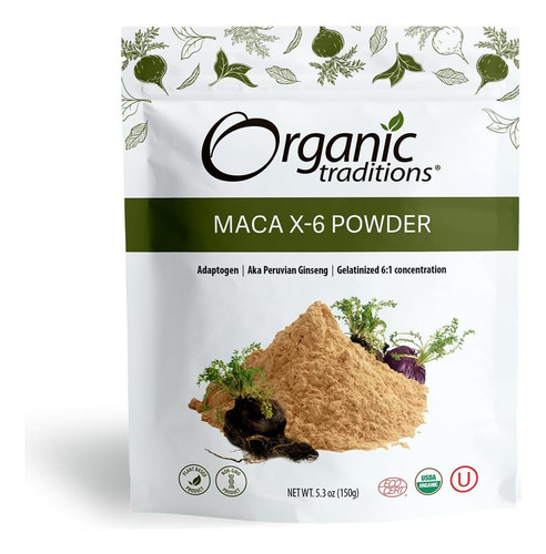 Tradições Orgânicas Maca X-6 Pó Preto E Vermelho, Pó De Raiz
