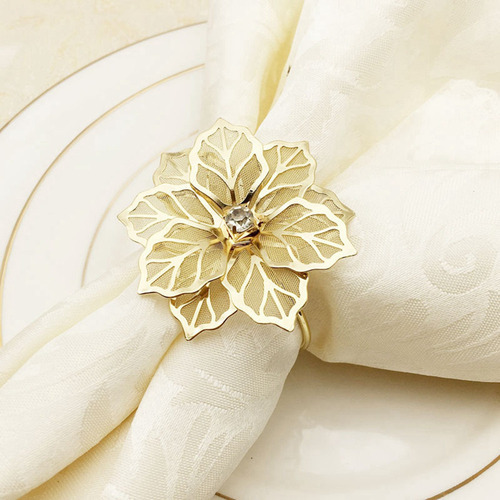 30 Peças De Anéis De Guardanapo Com Design De Flores, Fivela - Imagem 5