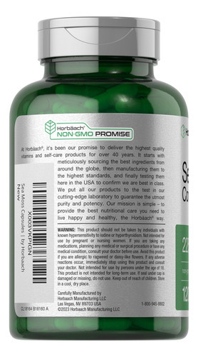 Cápsulas Do Complexo Horbäach Sea Moss | 2250mg | Contagem 1 - Imagem 2