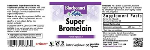 Cápsulas Vegetarianas Bluebonnet Superbromelain, 500 Mg, - Imagem 2