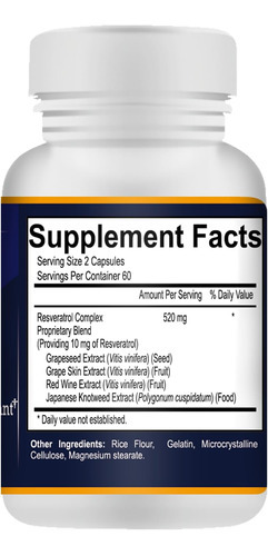 Seu Complexo De Resveratrol Nutricionista Antioxidantes Pote - Imagem 2
