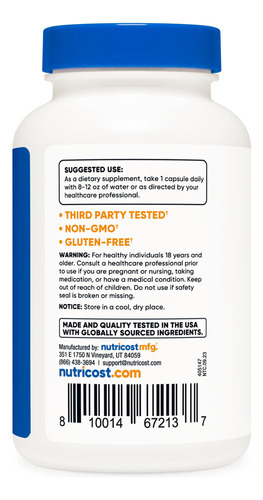 Suplemento Nutricost Vitamina B12 1000mcg 240 Cápsulas - Imagem 3