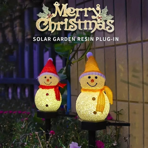 Boneco De Neve Natal Com Luzes Solares Jardim Externo 4pcs - Imagem 7