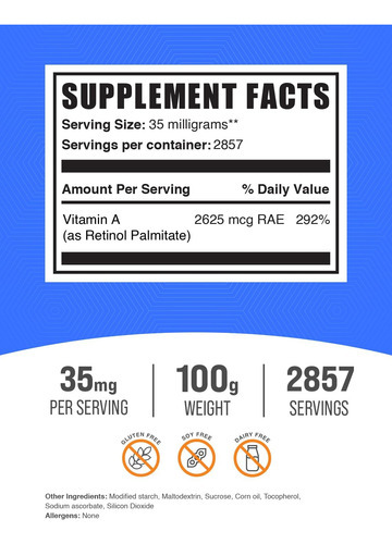 Palmitato De Vitamina A Em Pó - Como Palmitato De Retinol, S - Imagem 2
