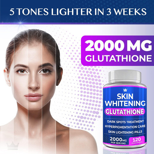 Pílulas De Clareamento Da Glutationa - 120 Cápsulas 2000mg G - Imagem 6