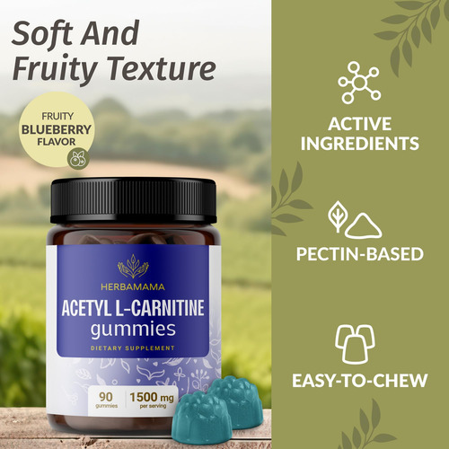 Gomas Energéticas De Acetil L-carnitina Herbamama - 1500 Mg - Imagem 4