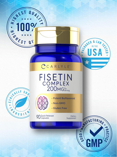 Suplemento Complexo Carlyle Fisetin | 200mg | 90 Cápsulas | - Imagem 5