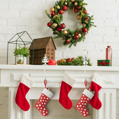 Suporte Meias Natal Metal Xmas Tree Snowflake, 4 Peças - Imagem 5