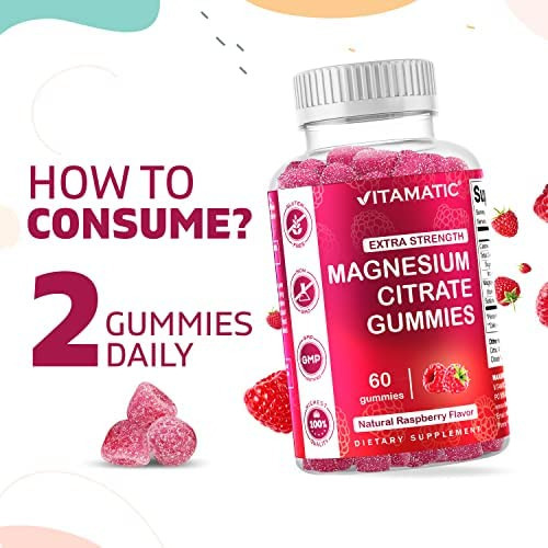 Gomas De Magnésio De Força Extra Vitamatic 255 Mg (mg Eleme - Imagem 3