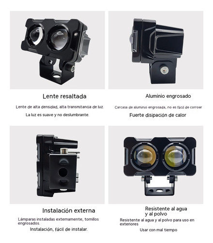 Farol Auxiliar De Led Para Motocicletas, Bicolor Amarelo-bra - Imagem 7
