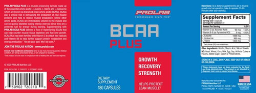 Prolab Bcaa Plus, Cápsulas De Aminoácidos De Cadeia Ramifica - Imagem 4