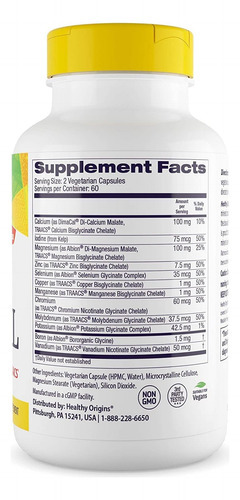Healthy Origins Multimineral Quelatado - Suplemento De Miner