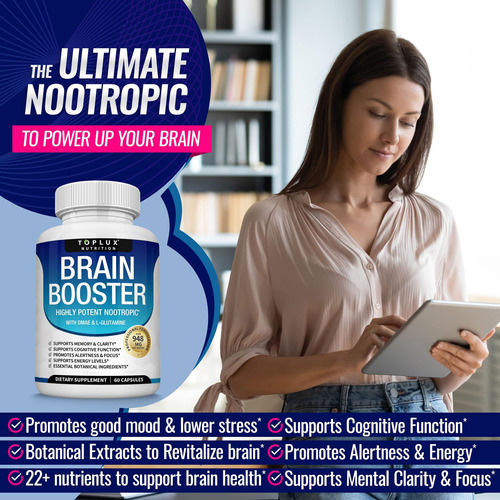 Toplux Brain Supplement Nootropic ' Brain Pills Vitamina Com - Imagem 3