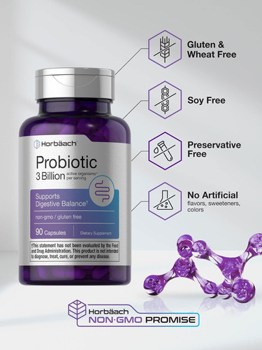 Probiótico Horbäach Para Saúde Digestiva De Mulheres E Homen - Imagem 3