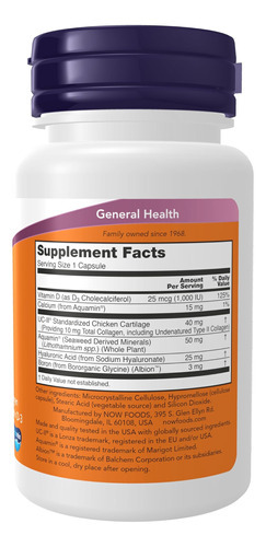 Now Foods Supplements, Uc-ii Advanced Joint Relief Com Colág - Imagem 2
