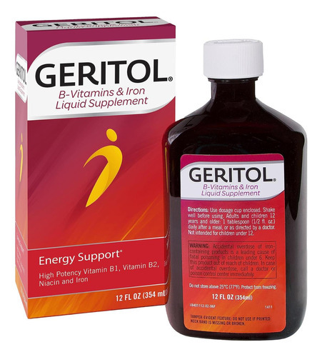 Geritol, Suplemento Líquido De Vitaminas E Ferro, Suporte En