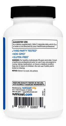 Suplemento Nutricost Hmb (beta-hidroxi Beta-metilbutirato) - Imagem 3