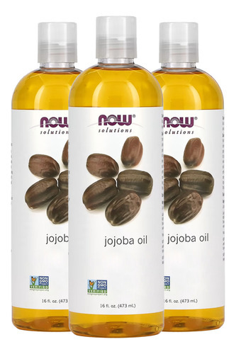 Óleo De Jojoba Now Foods 473 Ml Puro Importado 3un
