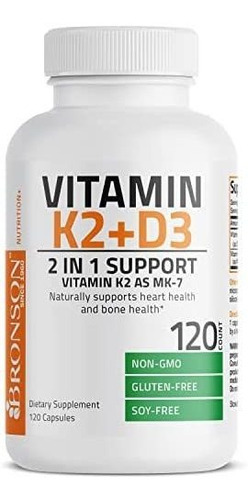 Bronson Vitamina K2 (mk7) Com Suplemento D3 Fórmula Non-gmo - Imagem 6