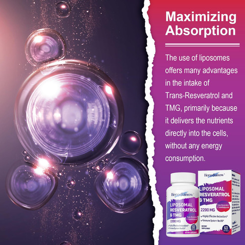 Resveratrol Lipossômico De Herodianow Com Suplemento Tmg 220 - Imagem 4