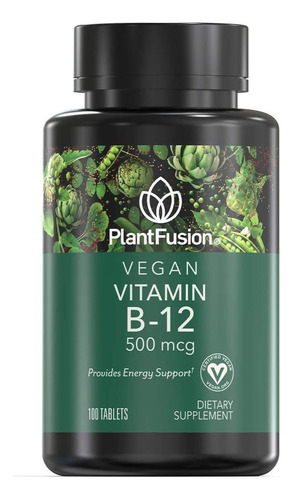 Vitamina B-12 Marca Plantfusion, 500 Mcg, 100 Pastilhas