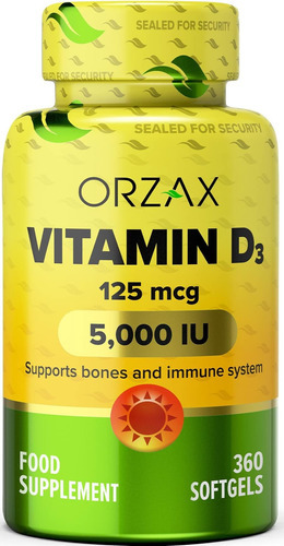 Orzax Vitamin Diu, Suprimento Para 360 Dias, Suporta Sistema