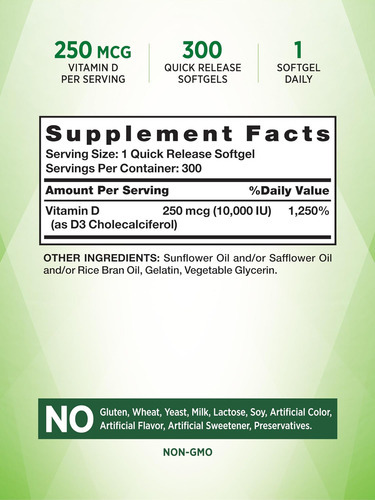 Natures Truth Vitamina Diu Softgels | 300 Contagens | Força - Imagem 2
