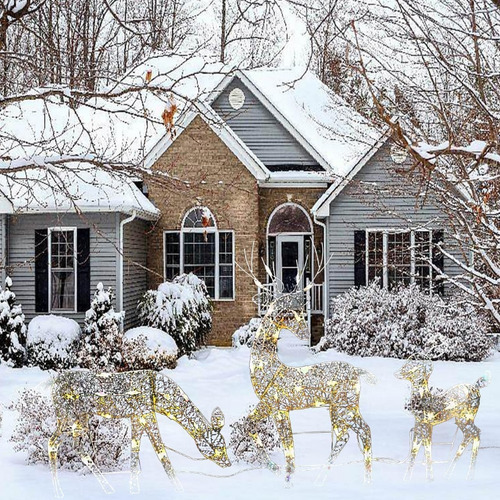 X Grande Rena De Natal* 3 Conjuntos De Iluminação De Jardim - Imagem 9