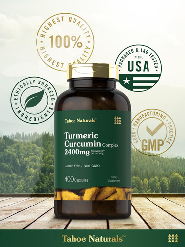Suplemento Carlyle Curmeric Curcumin 2400mg 400 Cápsulas - Imagem 6