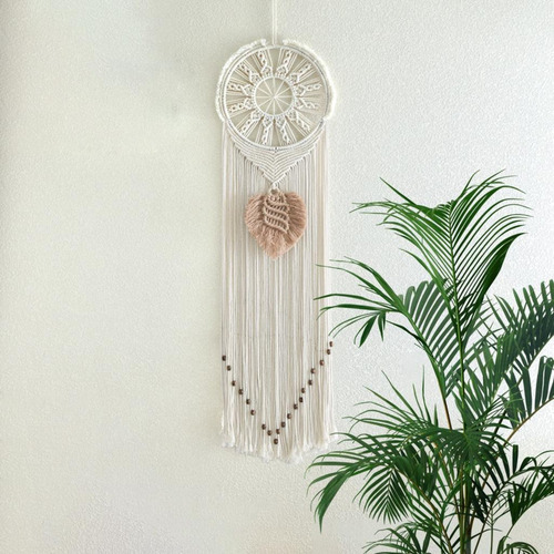 Macrame Dream Catcher Grande Boho Pendurado Na Parede Tecido - Imagem 5