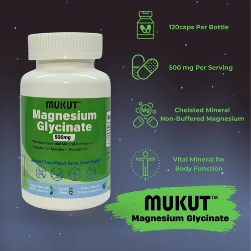 Glicinato De Magnésio 500mg, Absorção Máxima, 120 Cápsulas V - Imagem 3
