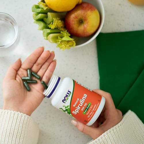 Suplementos Now, Espirulina Natural 500 Mg Com Beta-caroteno - Imagem 6