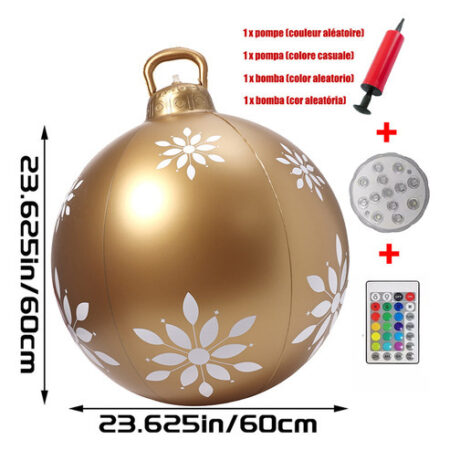 Enfeites De Bola Decorados De Natal Infláveis De Pvc Grandes - Imagem 34