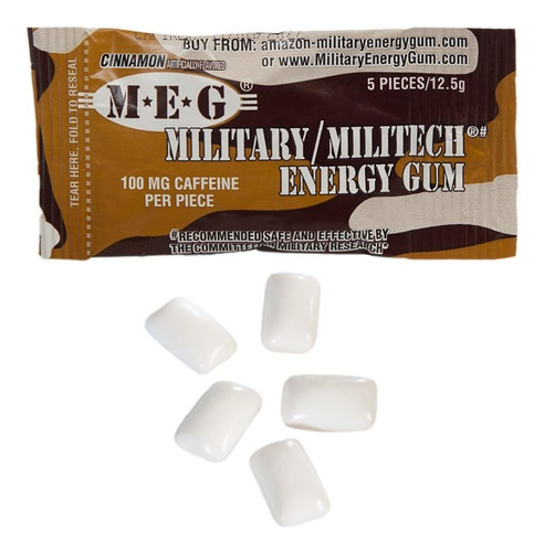 Meg - Goma De Energia Militar | 100mg De Cafeína Por Peça + - Imagem 3