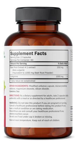 Futurebiotics Raiz De Beterraba + L-arginina 2.000 Mg, Não O - Imagem 2