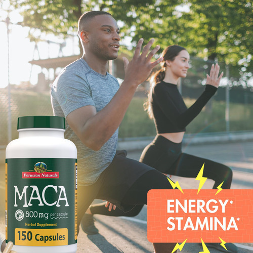 Cápsulas De Raiz De Maca Orgânica Peruvian Naturals Para Hom - Imagem 2