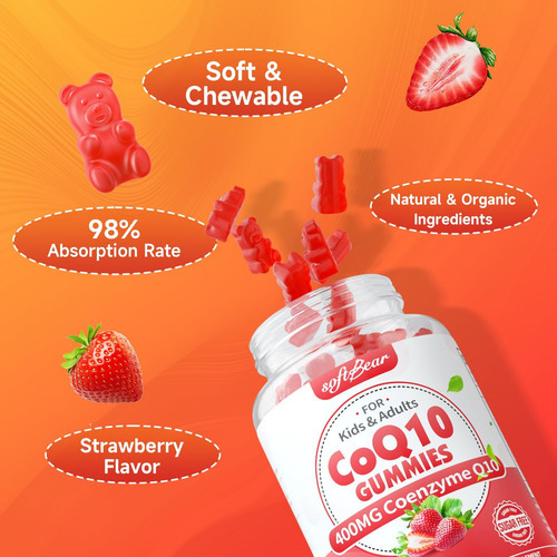 Softbarbe Coq10 Gummies 400mg Coenzima Q10 Suplemento Para A - Imagem 5