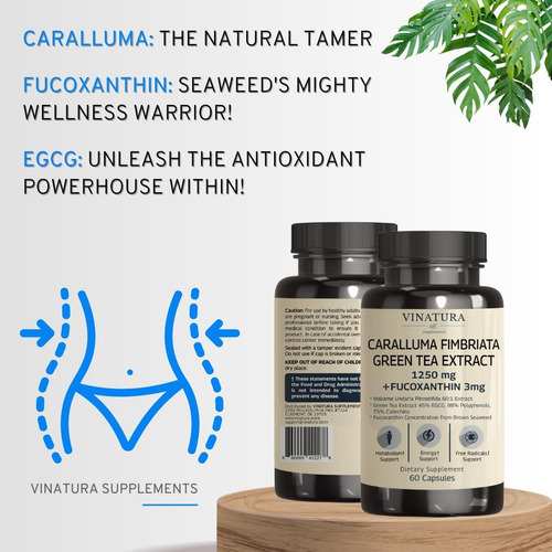 Vinatura Caralluma Fimbriata, Egcg 45% Extrato 1250mg + Fuco - Imagem 4