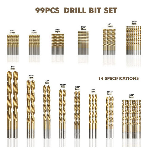 Conjunto De Brocas Metal Multi Bits Tools Drill 99 Unidades - Imagem 3
