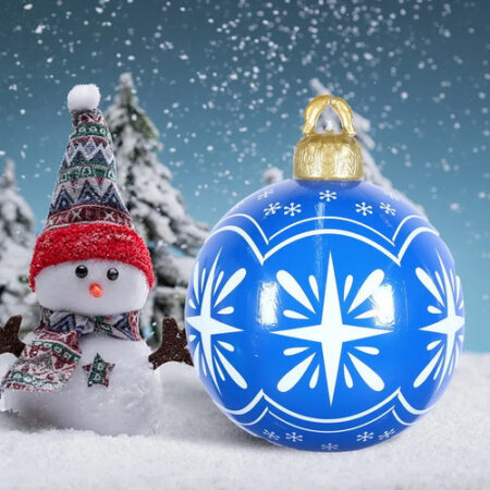 Enfeites De Bola Decorados De Natal Infláveis De Pvc Grandes - Imagem 12