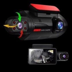 Câmera Dvr Para Veículos Automotivos Com Lente Dupla Uber/ta