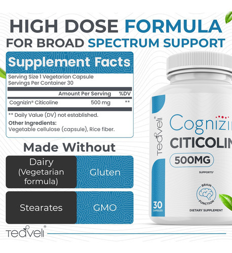 Cognizin Citicolina - Suplemento De Colina Cdp 500mg - Suple - Imagem 2