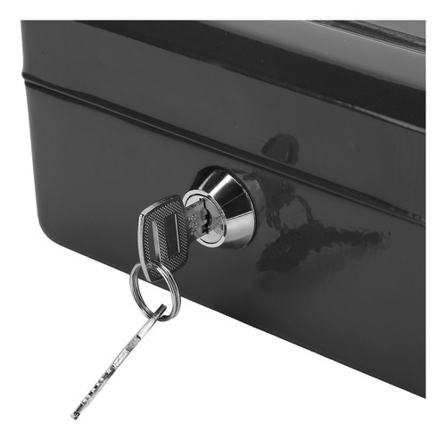 6in Mini Caixa De Dinheiro Portátil Lockable Segurança Dinhe - Imagem 8
