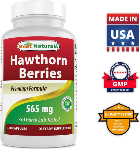 Best Naturals Hawthorn Berry 565 Mg 180 Cápsulas (180 Unidad - Imagem 7