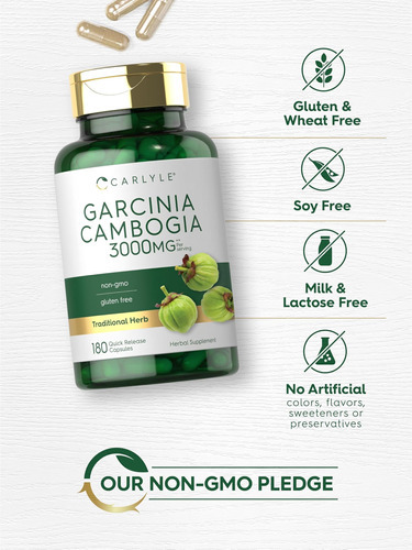 Carlyle Garcinia Cambogia 3000mg | 180 Cápsulas | Extrato De - Imagem 5