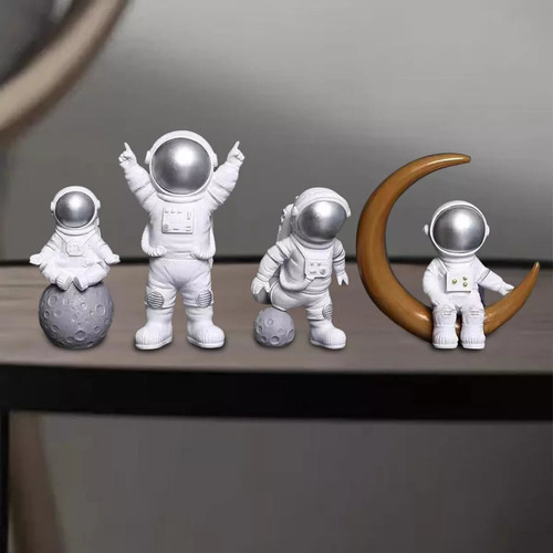 Estatueta De Astronauta De 4 Peças, Decoração De Estátua De - Imagem 17