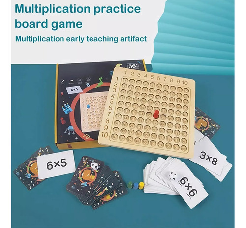 Jogo Tabuleiro De Multiplicação Montessori De Madeira Par - Imagem 3