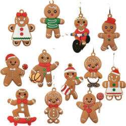 12 Enfeites De Árvore De Natal, Gingerbread Man