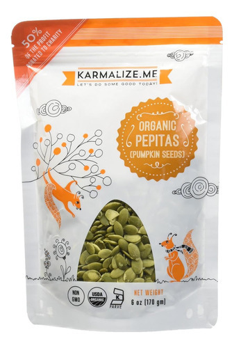 Karmaliseme Pepitas Orgánicas Crudas, 002 Libra